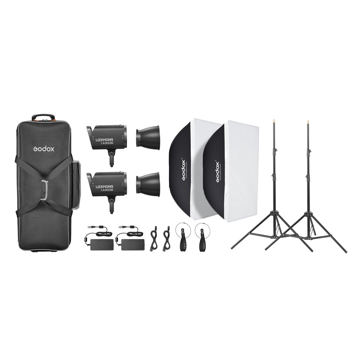 Godox Litemons LA300Bi Bi-Color LED Light 2-Light Kit (Black Edition)