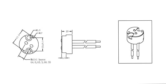 Mitronix G6-R32/12" (G4 ,G6.35, GX5.3) Socket