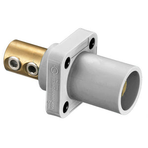 Hubbell Cam-Lok (HBLMRW) - Panel Mount Double Set Screw - Male - White