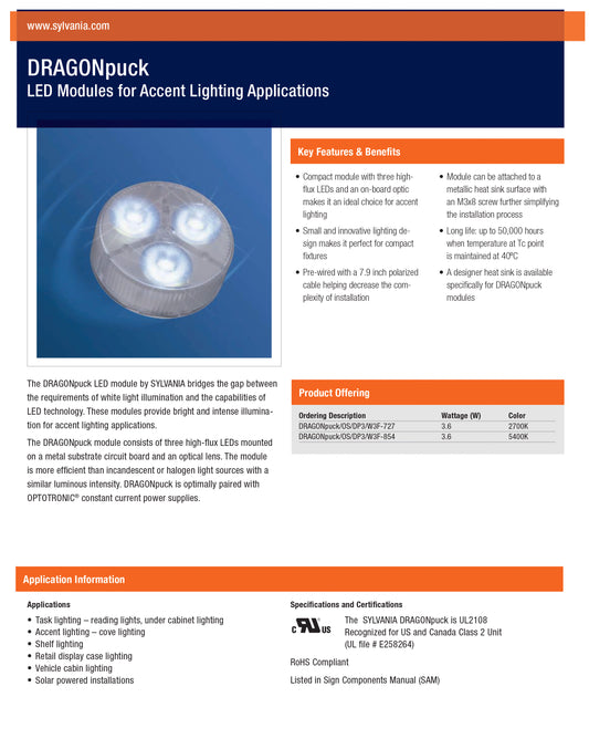 Osram Sylvania (70169) DRAGONPUCK/OS/DP3/W3-854 (11 Available)