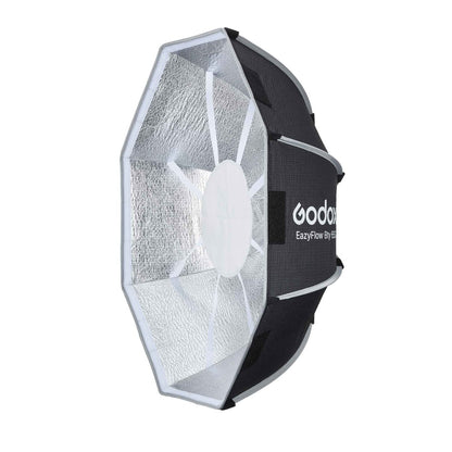 Godox EazyFlow Quick Setup Octa Beauty Dish Softbox with Bowens Mount (65 cm, Inner Silver)