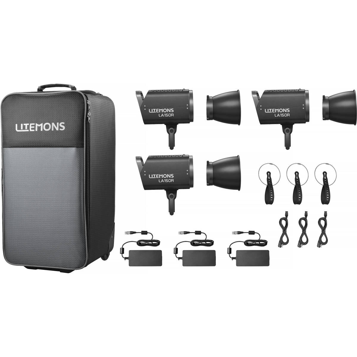 Godox Litemons LA150R RGB LED Light 3-Light Kit (Black Edition)