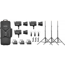 Godox Litemons LA150R RGB LED Monolight (3-Light Kit with Stands, Black)
