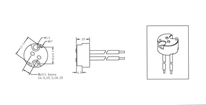 Mitronix G6-R32/12" (G4 ,G6.35, GX5.3) Socket