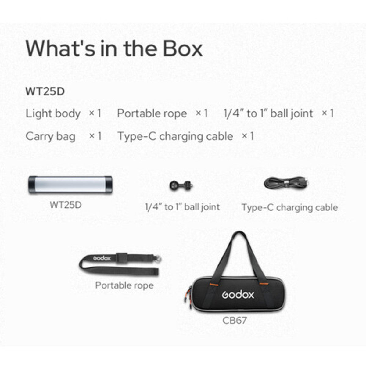 Godox WT25D Daylight Waterproof Tube Light