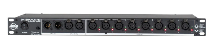 ADJ (D4B100) D4 Branch RM single Rack 4-Way DMX Data Splitter
