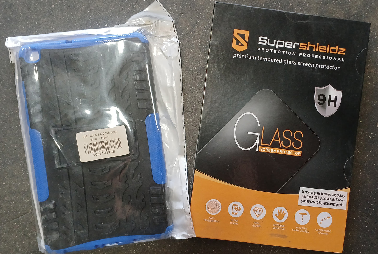 Duo Heavy Duty Rugged Case with Kickstand and 2 pack screen protector for Samsung Galaxy Tab A 8"