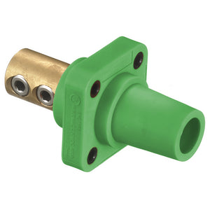 Hubbell Cam-Lok (HBLFRGN) Panel Mount Double Set Screw - Female - Green