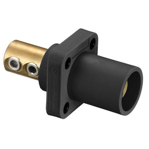 Hubbell Cam-Lok (HBLMRBK) - Panel Mount Double Set Screw - Male - Black