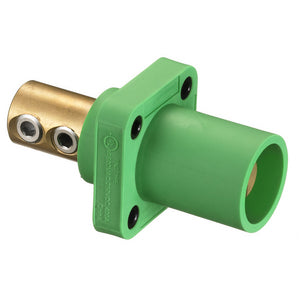 Hubbell Cam-Lok (HBLMRGN) - Panel Mount Double Set Screw - Male - Green