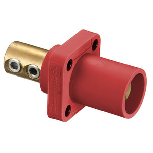 Hubbell Cam-Lok (HBLMRR) - Panel Mount Double Set Screw - Male - Red
