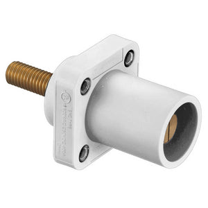 Hubbell Cam-Lok (HBLMRSW) - Panel Mount Stud - Male - White